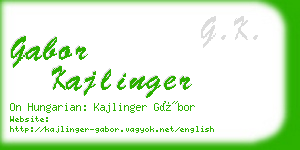 gabor kajlinger business card